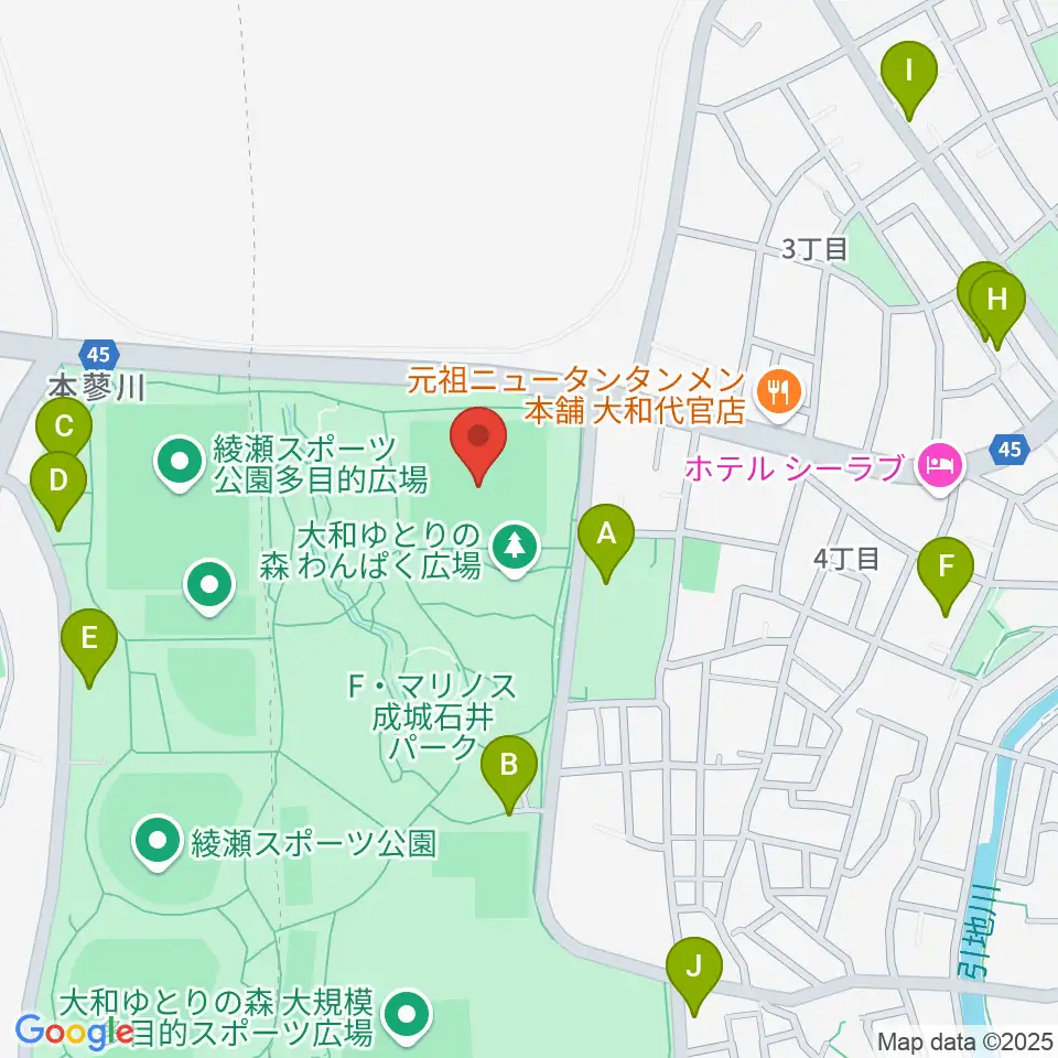 F・マリノス 成城石井パーク芝生グラウンド周辺の駐車場・コインパーキング一覧地図