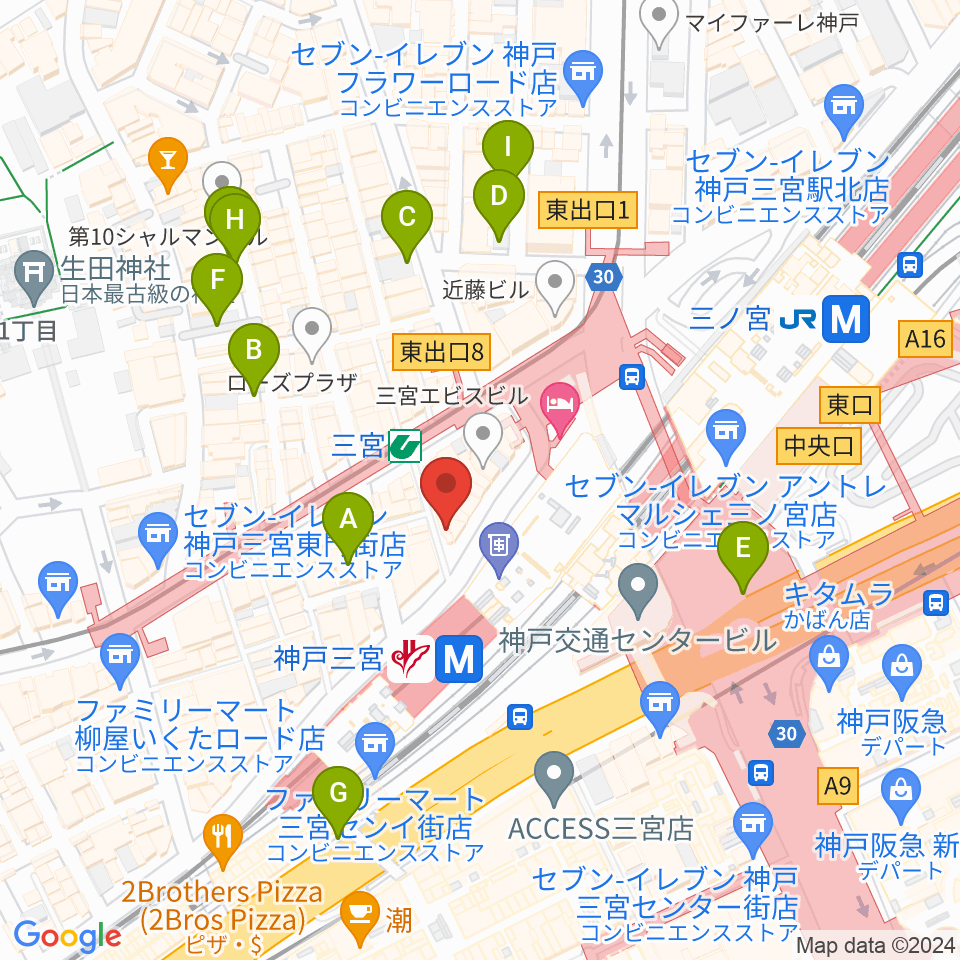三宮スタジオKZ周辺の駐車場・コインパーキング一覧地図