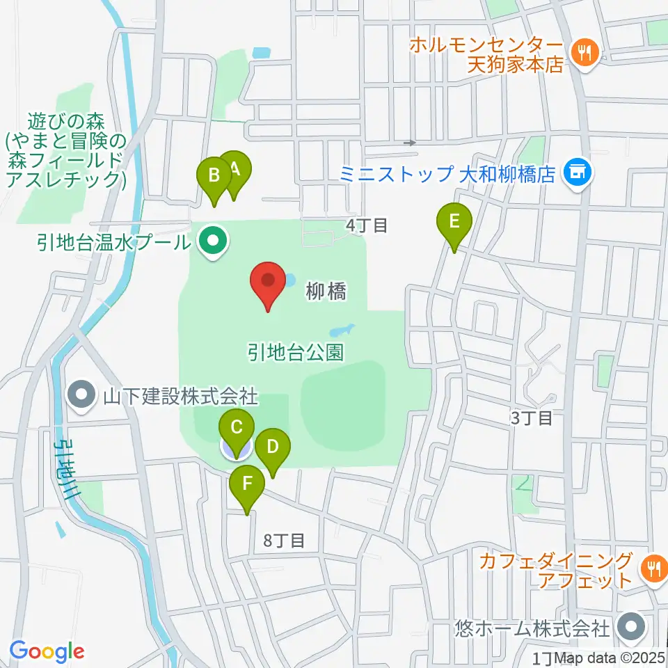 引地台公園野外音楽堂周辺の駐車場・コインパーキング一覧地図
