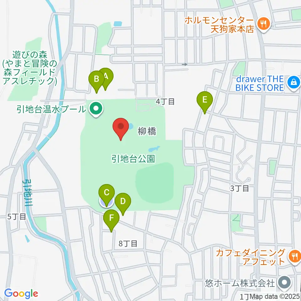引地台公園野外音楽堂周辺の駐車場・コインパーキング一覧地図