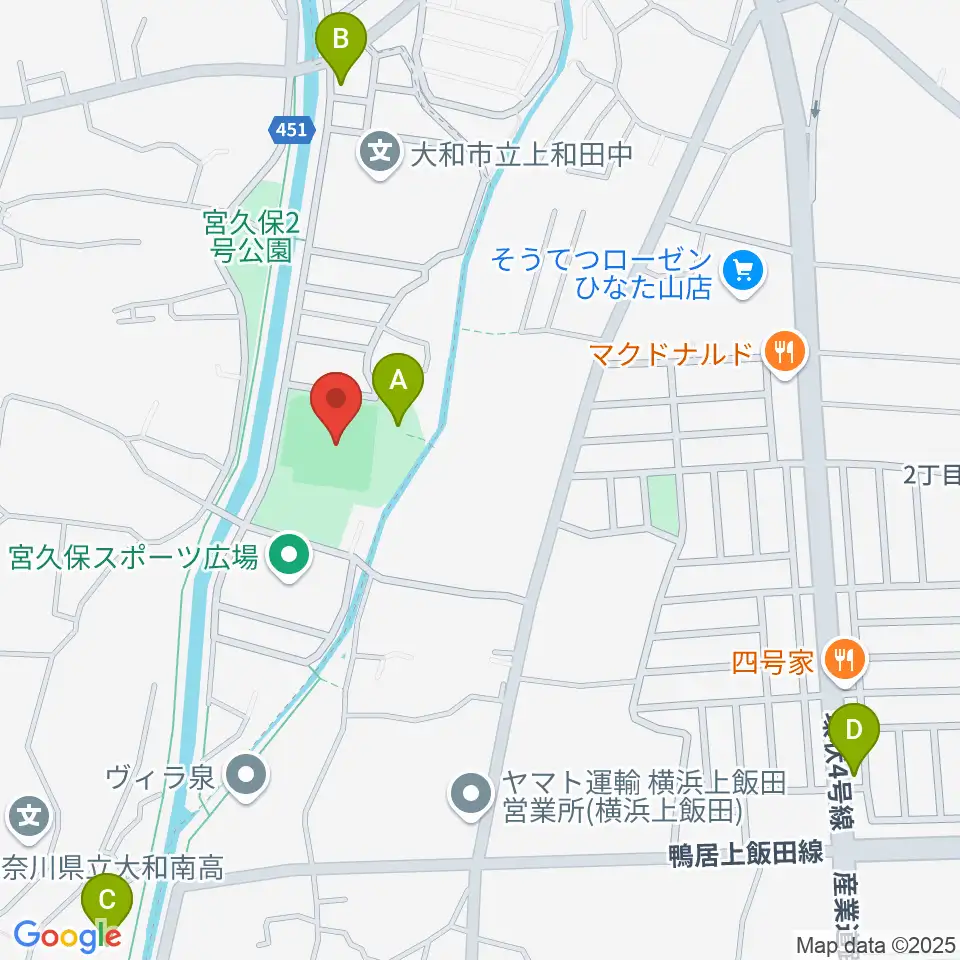 宮久保野球場周辺の駐車場・コインパーキング一覧地図