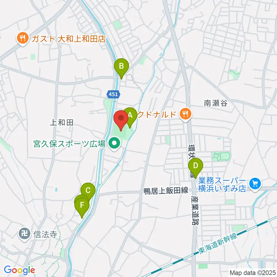 宮久保野球場周辺の駐車場・コインパーキング一覧地図