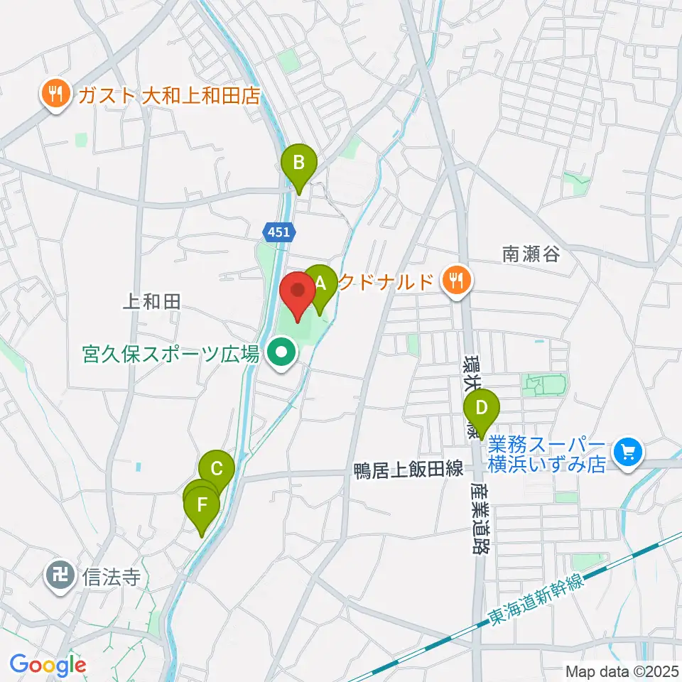 宮久保野球場周辺の駐車場・コインパーキング一覧地図