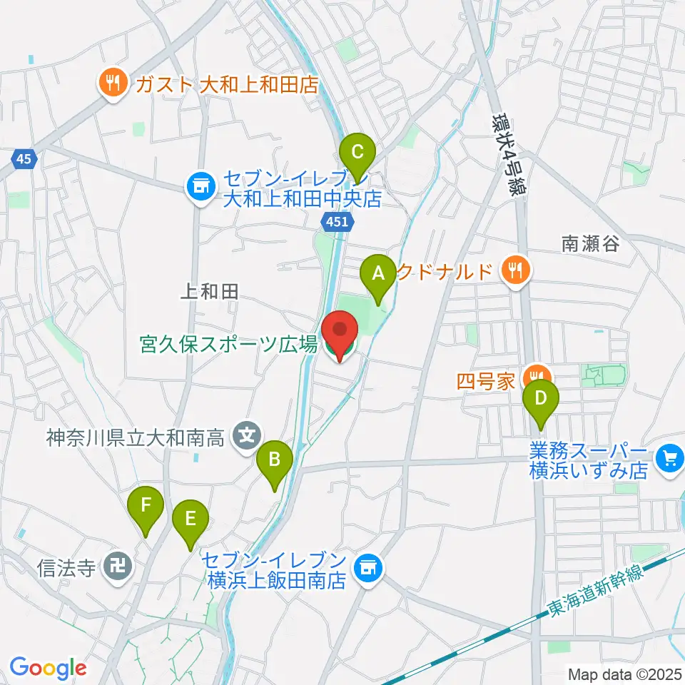 宮久保スポーツ広場周辺の駐車場・コインパーキング一覧地図