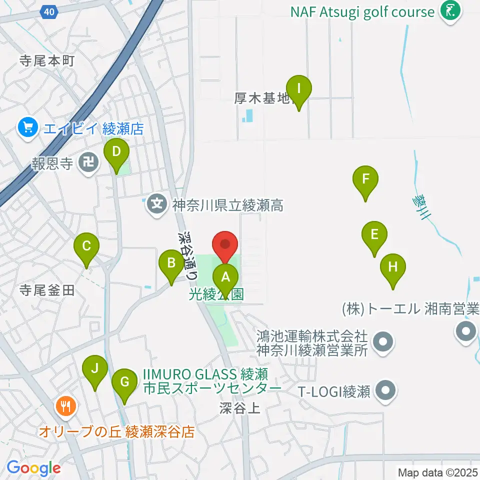 あやせノーブルスタジアム周辺の駐車場・コインパーキング一覧地図