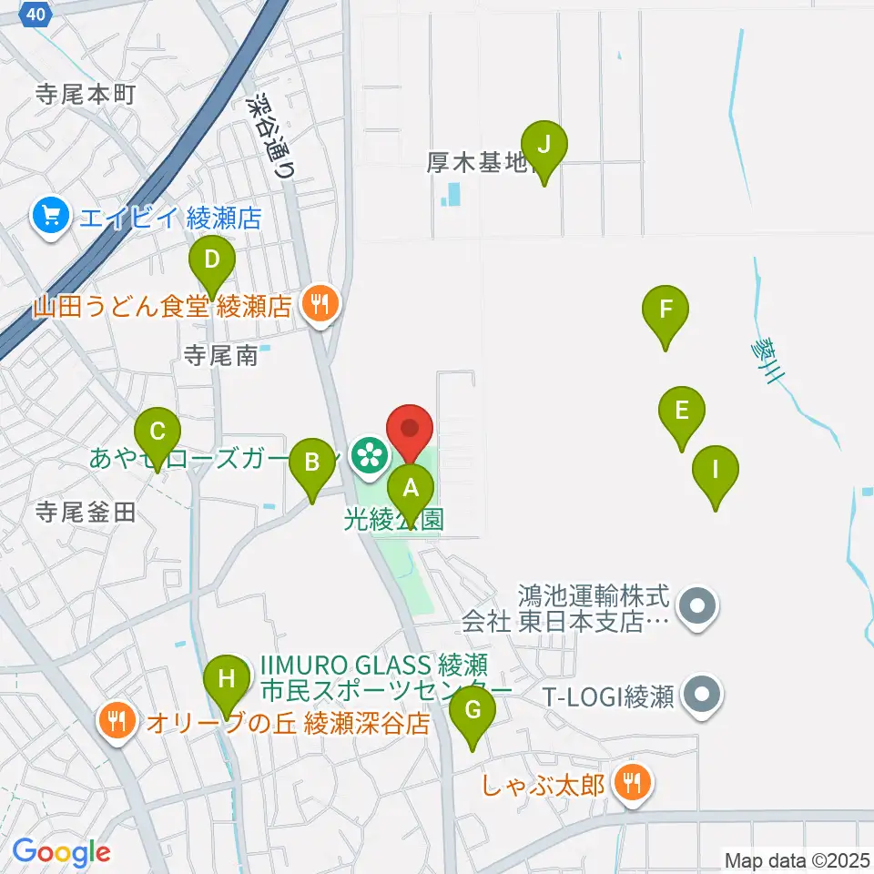 あやせノーブルスタジアム周辺の駐車場・コインパーキング一覧地図
