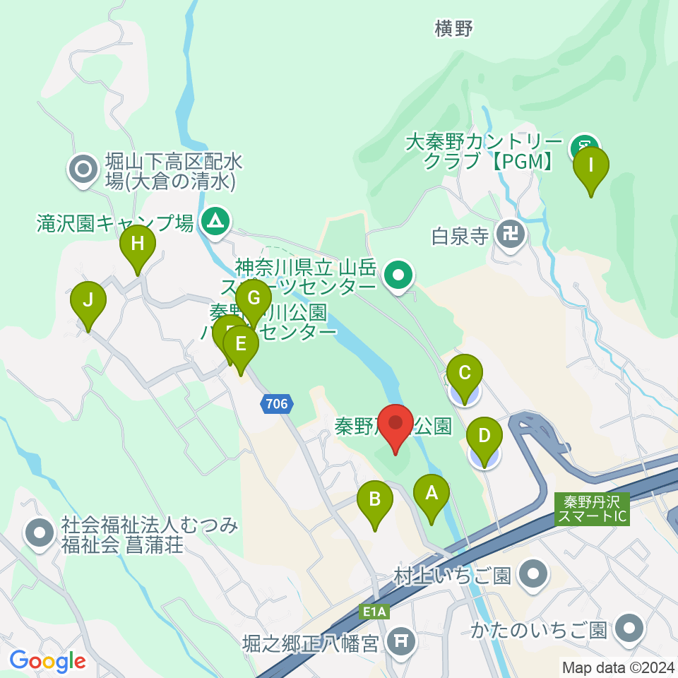 秦野戸川公園少年野球場周辺の駐車場・コインパーキング一覧地図