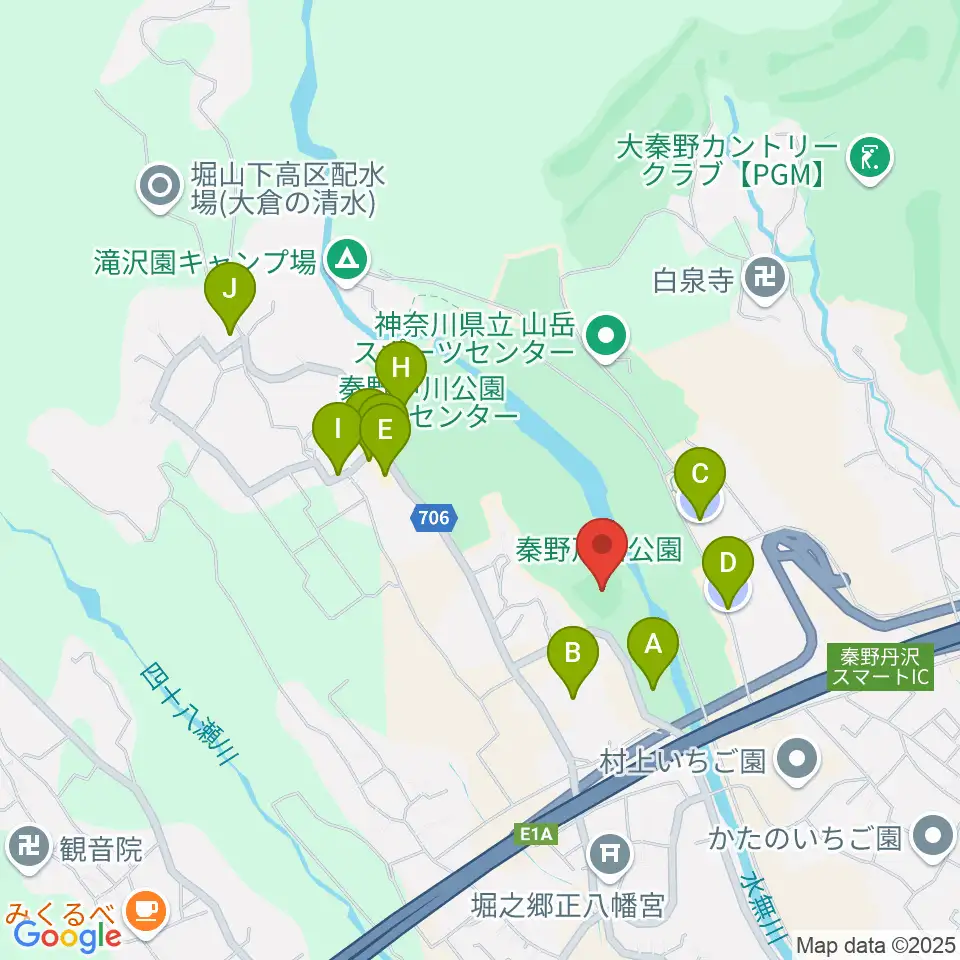 秦野戸川公園少年野球場周辺の駐車場・コインパーキング一覧地図
