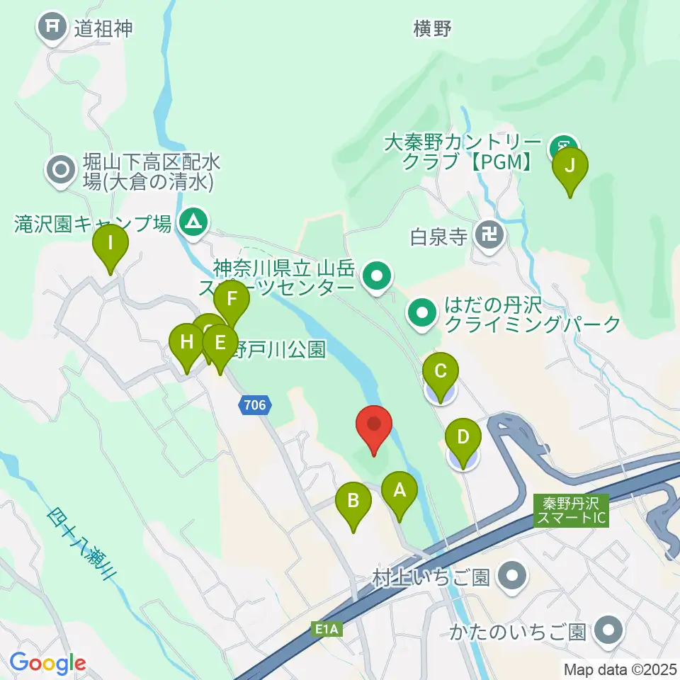 秦野戸川公園少年野球場周辺の駐車場・コインパーキング一覧地図