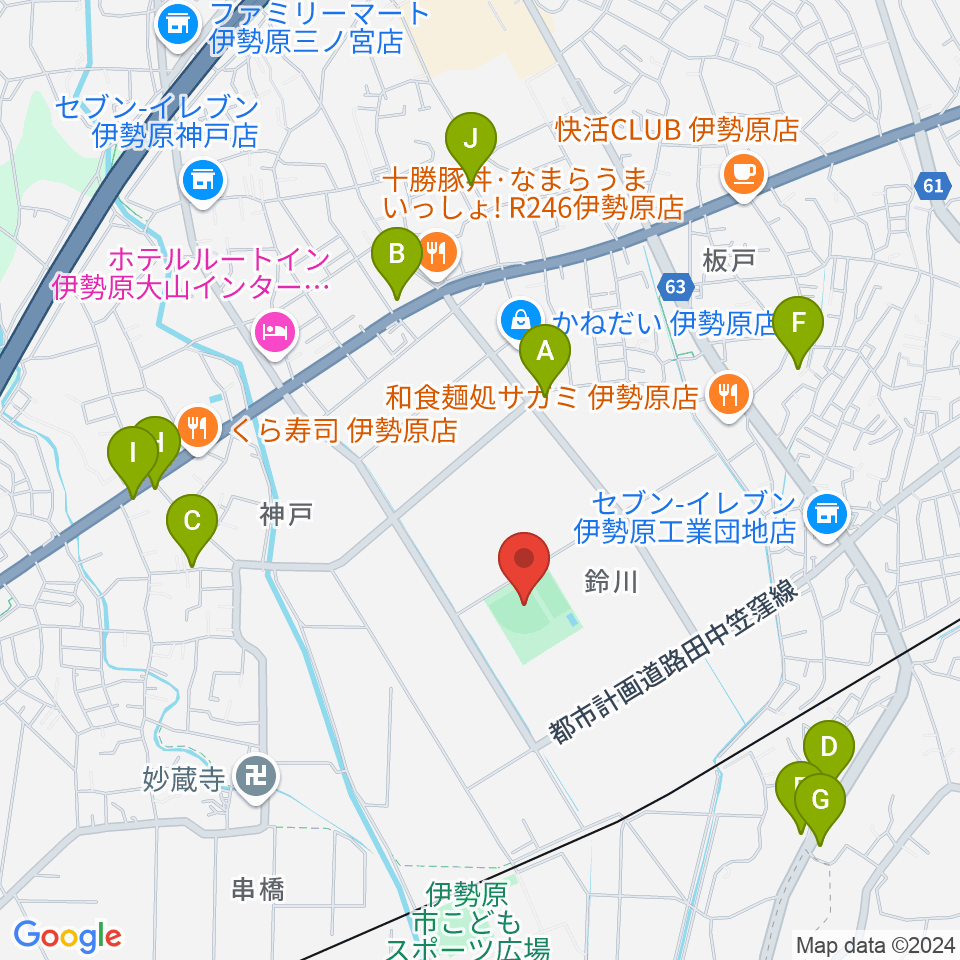 チャンピオンすずかわ野球場周辺の駐車場・コインパーキング一覧地図