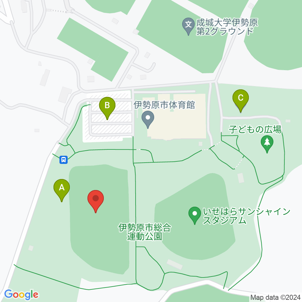 伊勢原市総合運動公園自由広場周辺の駐車場・コインパーキング一覧地図