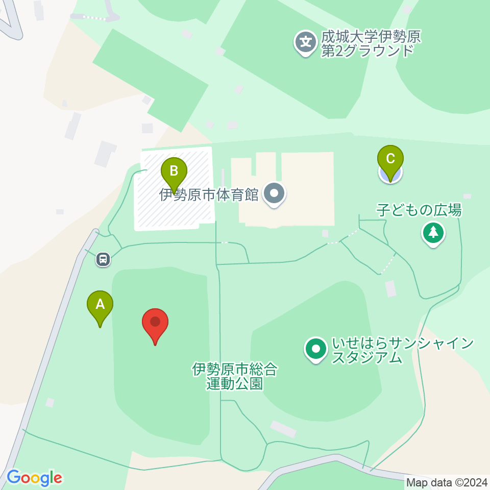 伊勢原市総合運動公園自由広場周辺の駐車場・コインパーキング一覧地図