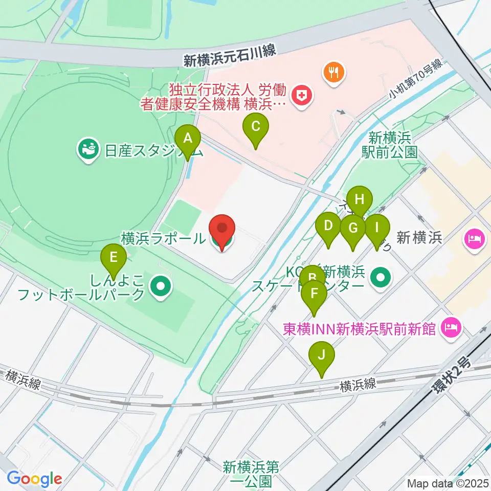 横浜ラポール周辺の駐車場・コインパーキング一覧地図