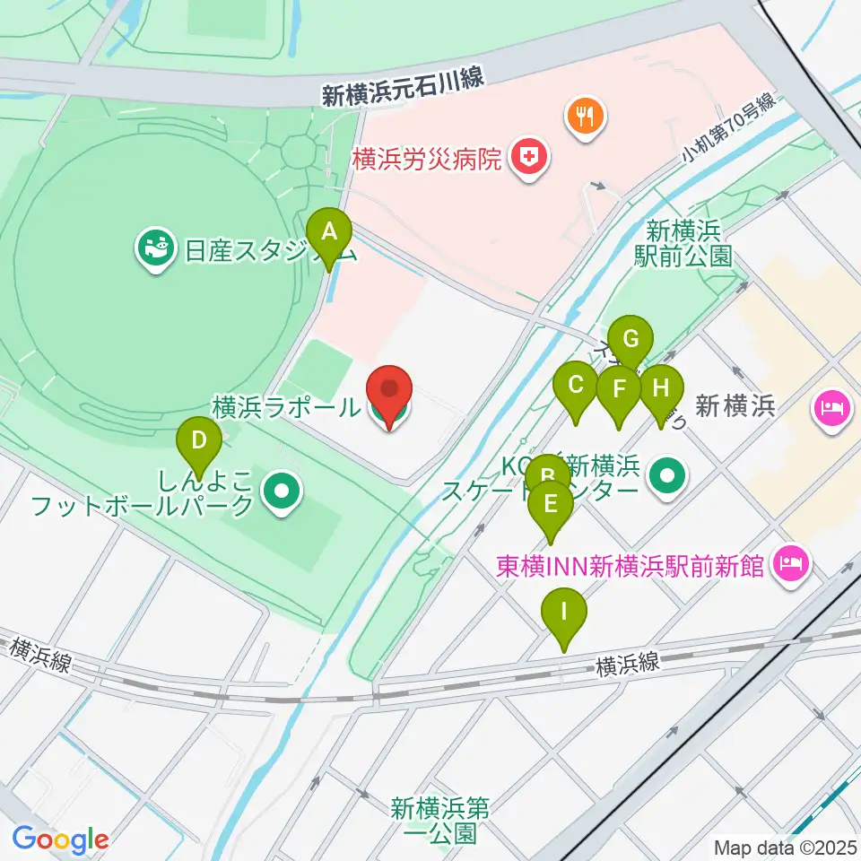 横浜ラポール周辺の駐車場・コインパーキング一覧地図