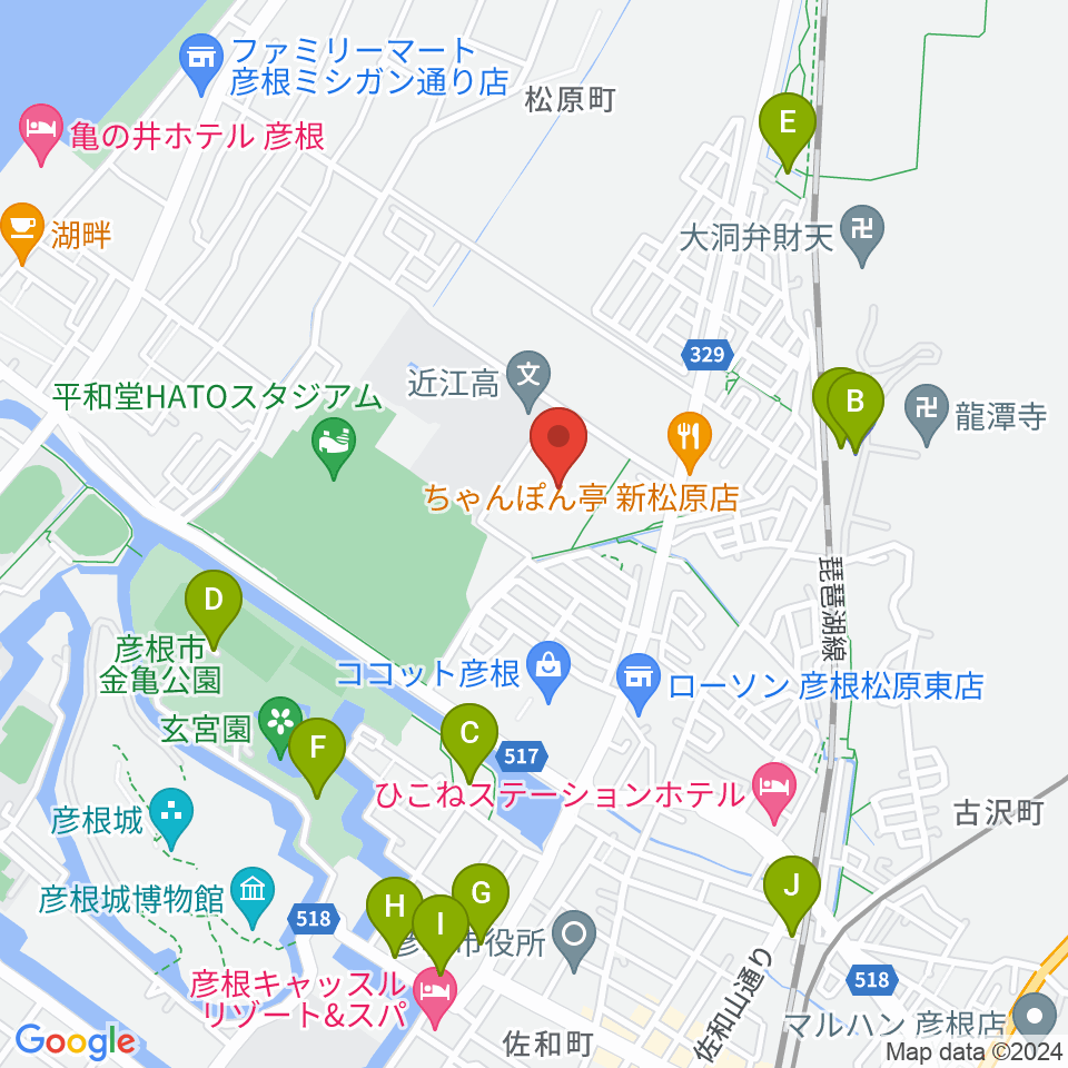 平和堂げんきっこフィールド周辺の駐車場・コインパーキング一覧地図