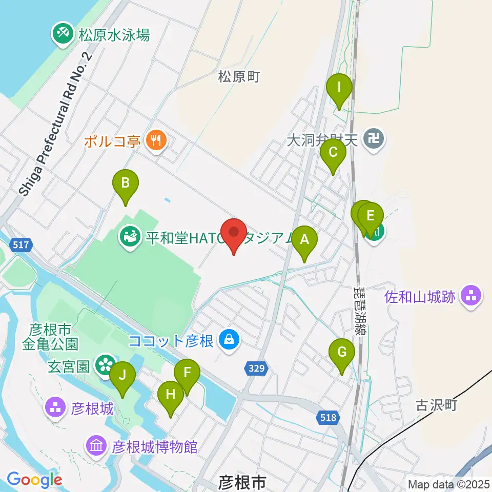平和堂げんきっこフィールド周辺の駐車場・コインパーキング一覧地図