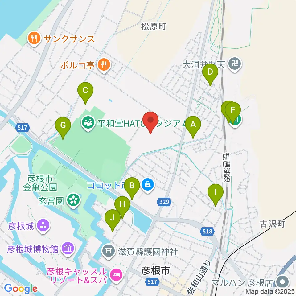 平和堂げんきっこフィールド周辺の駐車場・コインパーキング一覧地図