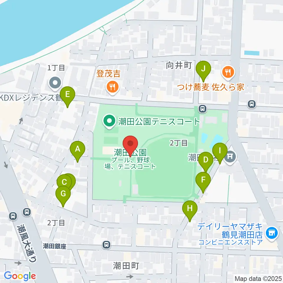 潮田公園野球場周辺の駐車場・コインパーキング一覧地図