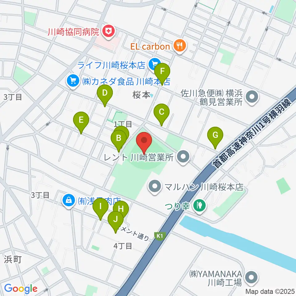 桜川公園野球場周辺の駐車場・コインパーキング一覧地図