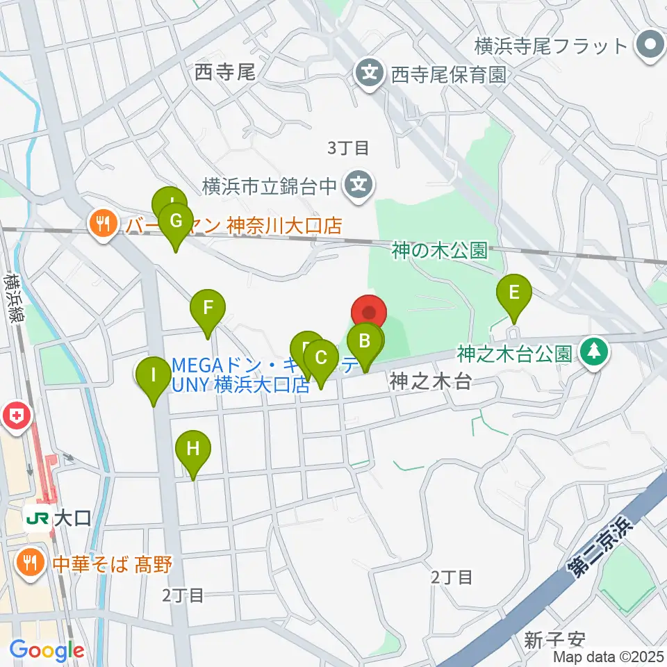 神の木公園野球場 周辺の駐車場・コインパーキング一覧地図