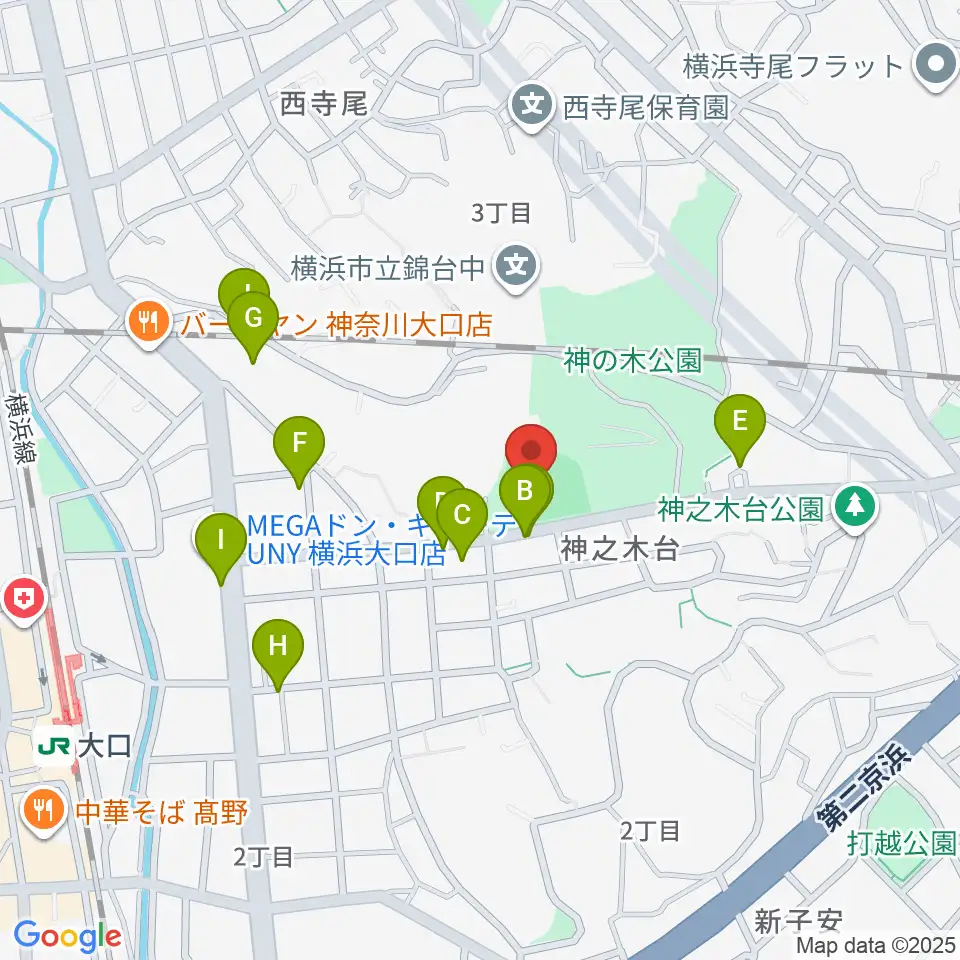 神の木公園野球場 周辺の駐車場・コインパーキング一覧地図