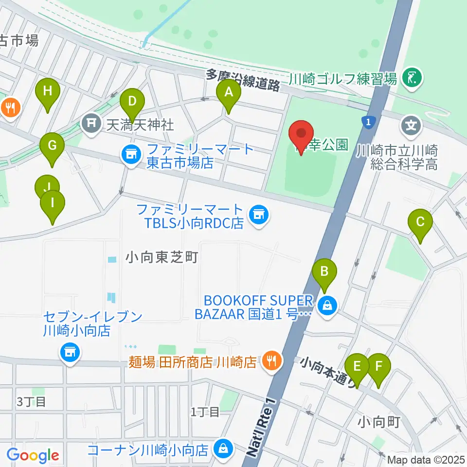 御幸公園野球場周辺の駐車場・コインパーキング一覧地図