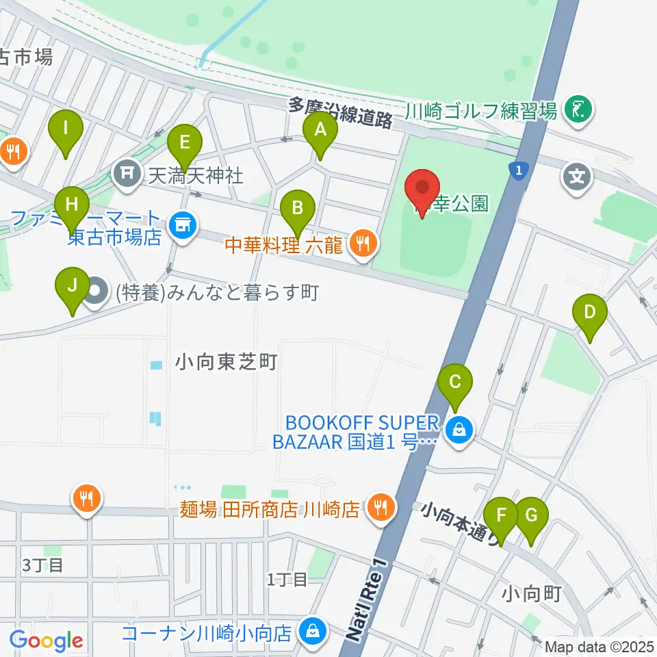 御幸公園野球場周辺の駐車場・コインパーキング一覧地図