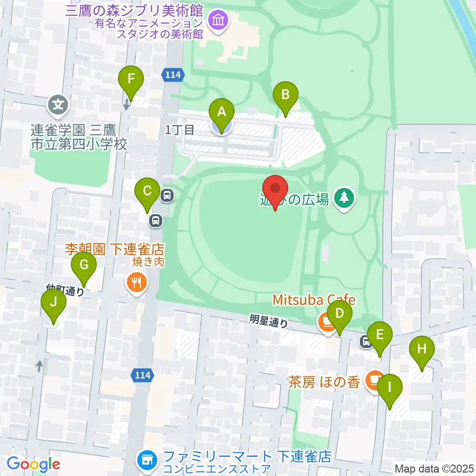 井の頭恩賜公園野球場周辺の駐車場・コインパーキング一覧地図