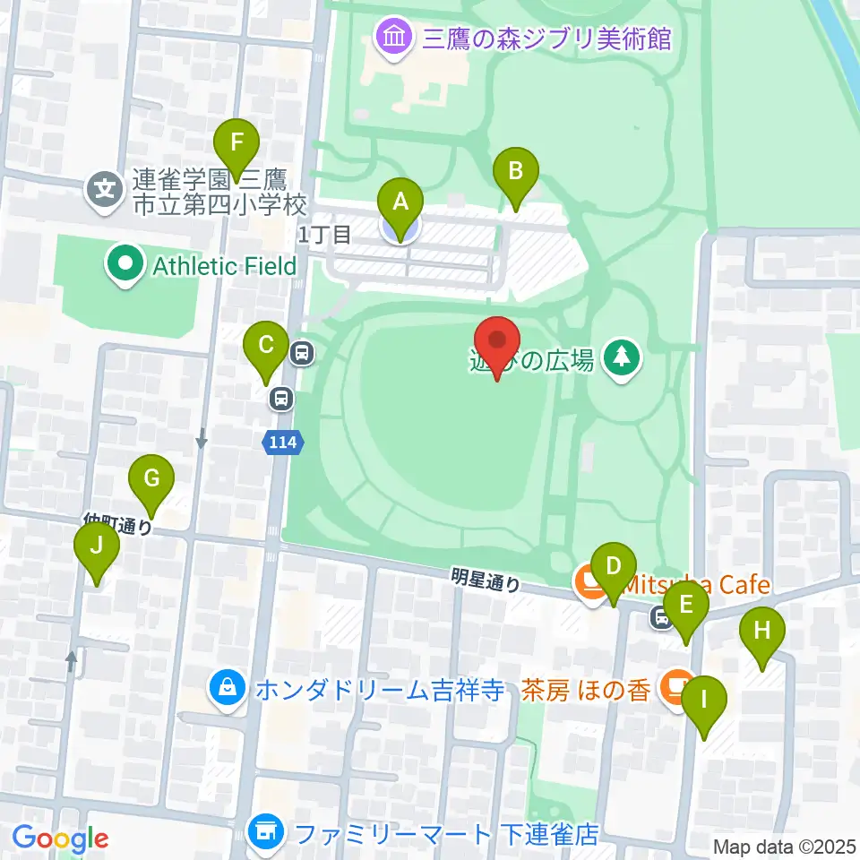 井の頭恩賜公園野球場周辺の駐車場・コインパーキング一覧地図