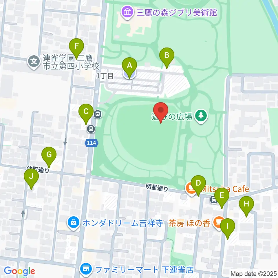 井の頭恩賜公園野球場周辺の駐車場・コインパーキング一覧地図
