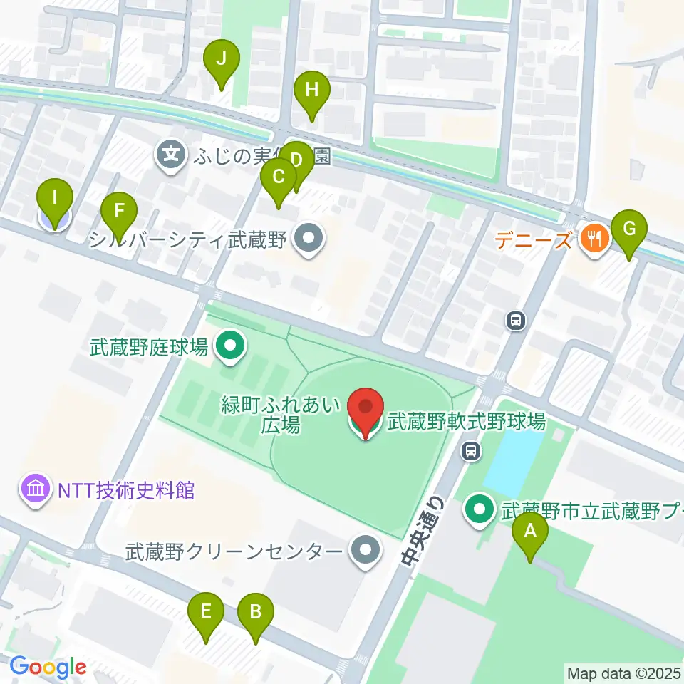 武蔵野軟式野球場周辺の駐車場・コインパーキング一覧地図