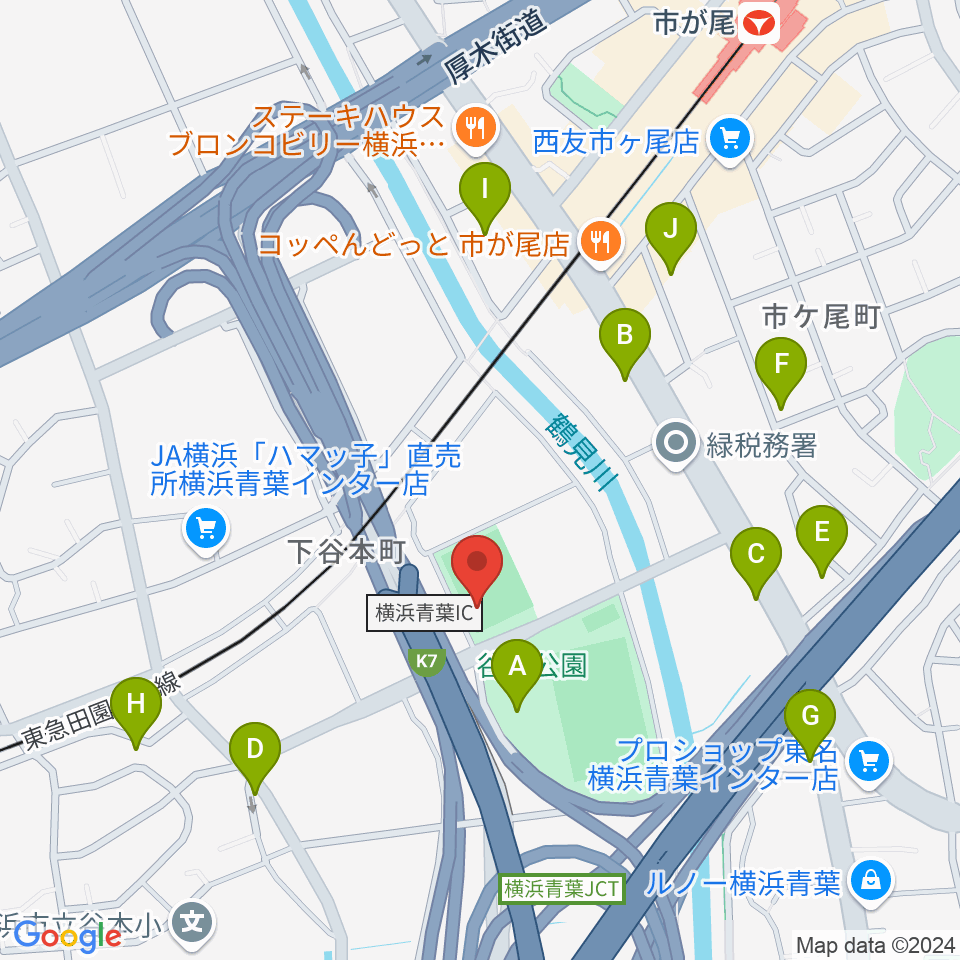 谷本公園多目的運動広場周辺の駐車場・コインパーキング一覧地図