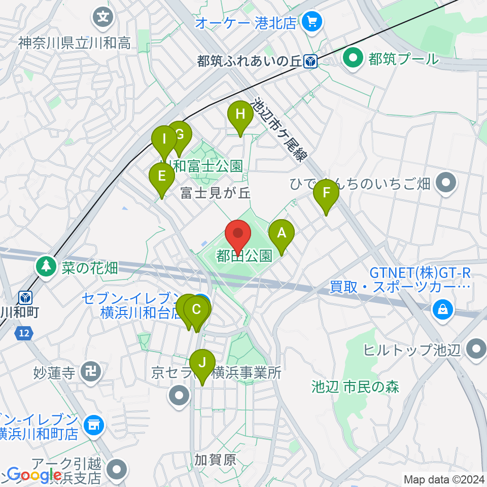 都田公園運動広場 周辺の駐車場・コインパーキング一覧地図