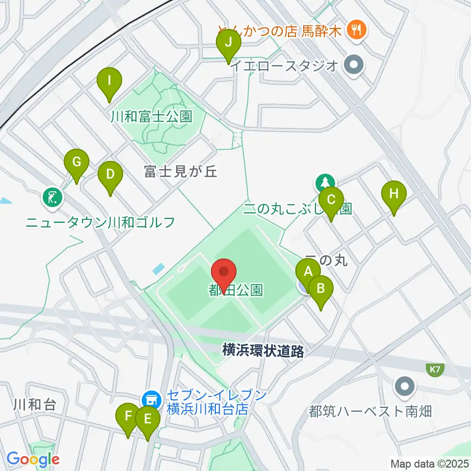 都田公園運動広場 周辺の駐車場・コインパーキング一覧地図