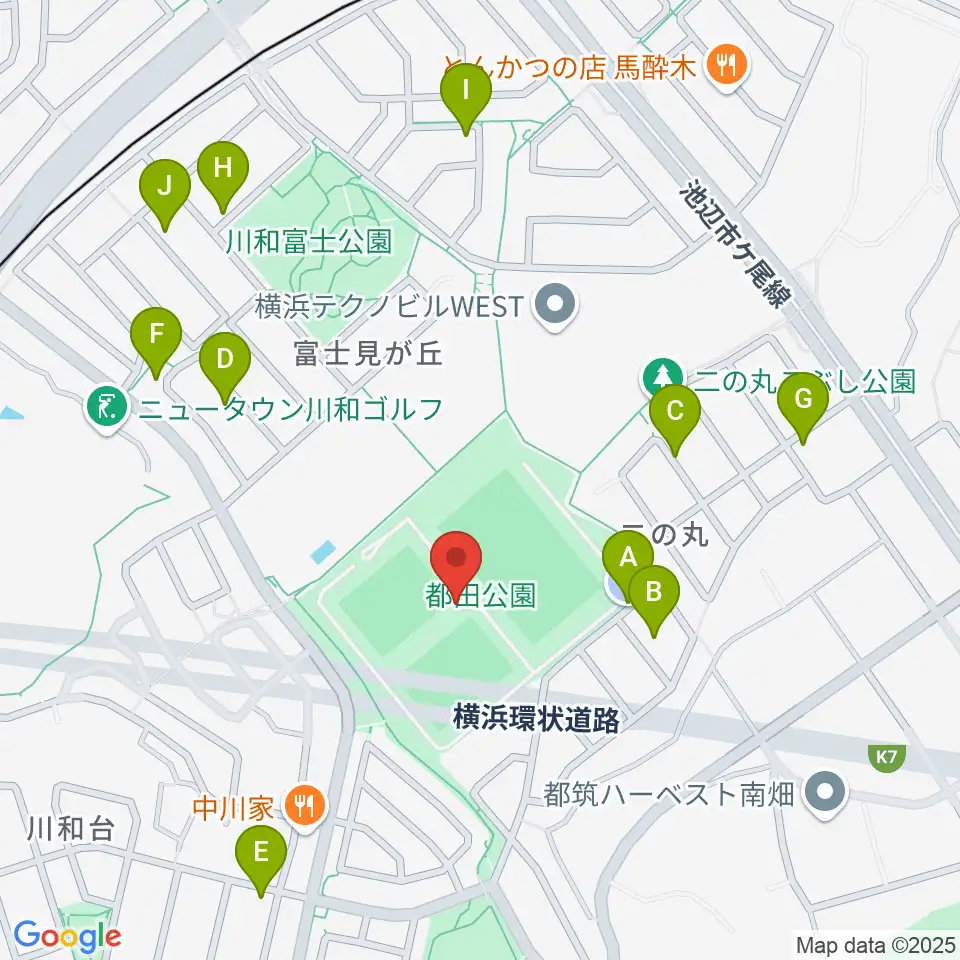 都田公園運動広場 周辺の駐車場・コインパーキング一覧地図
