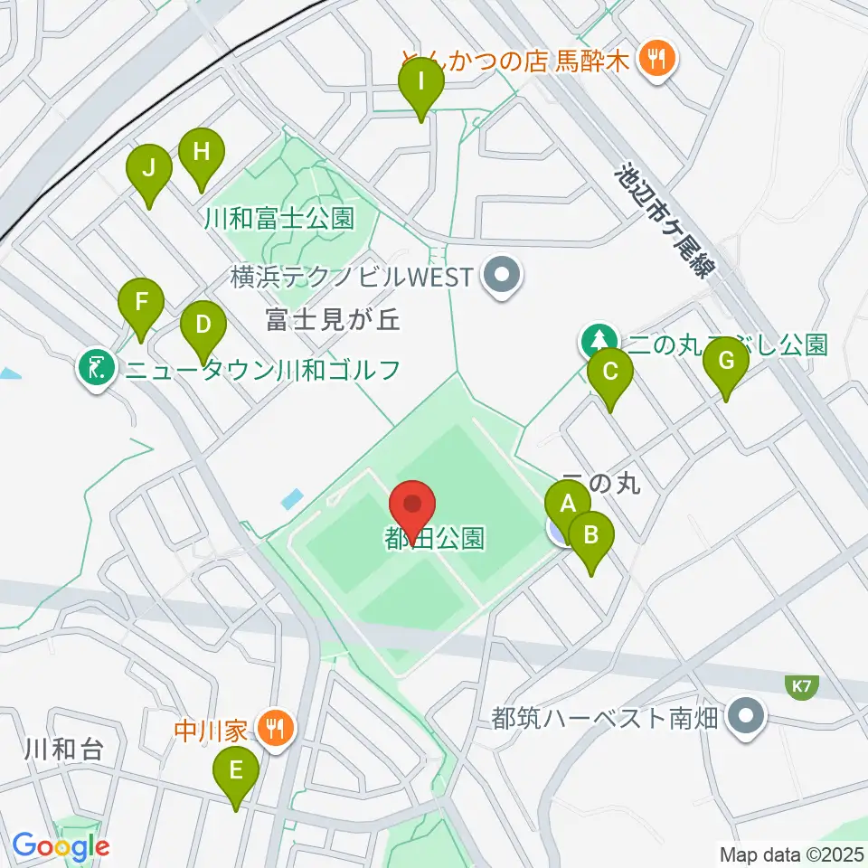 都田公園運動広場 周辺の駐車場・コインパーキング一覧地図