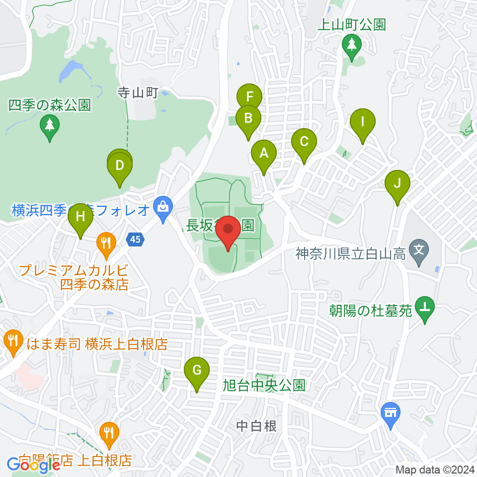 長坂谷公園野球場周辺の駐車場・コインパーキング一覧地図