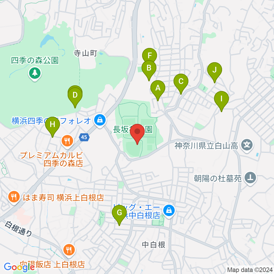 長坂谷公園野球場周辺の駐車場・コインパーキング一覧地図