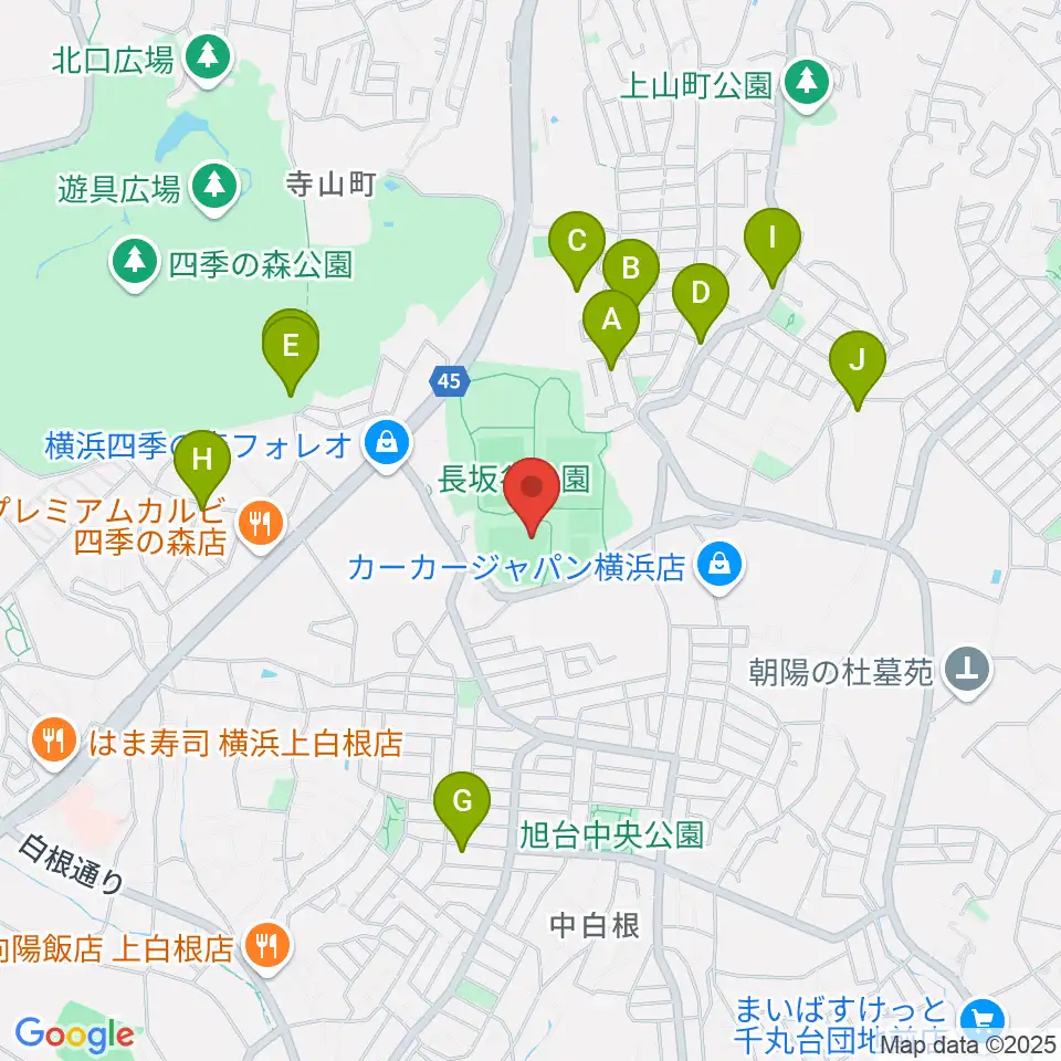 長坂谷公園野球場周辺の駐車場・コインパーキング一覧地図