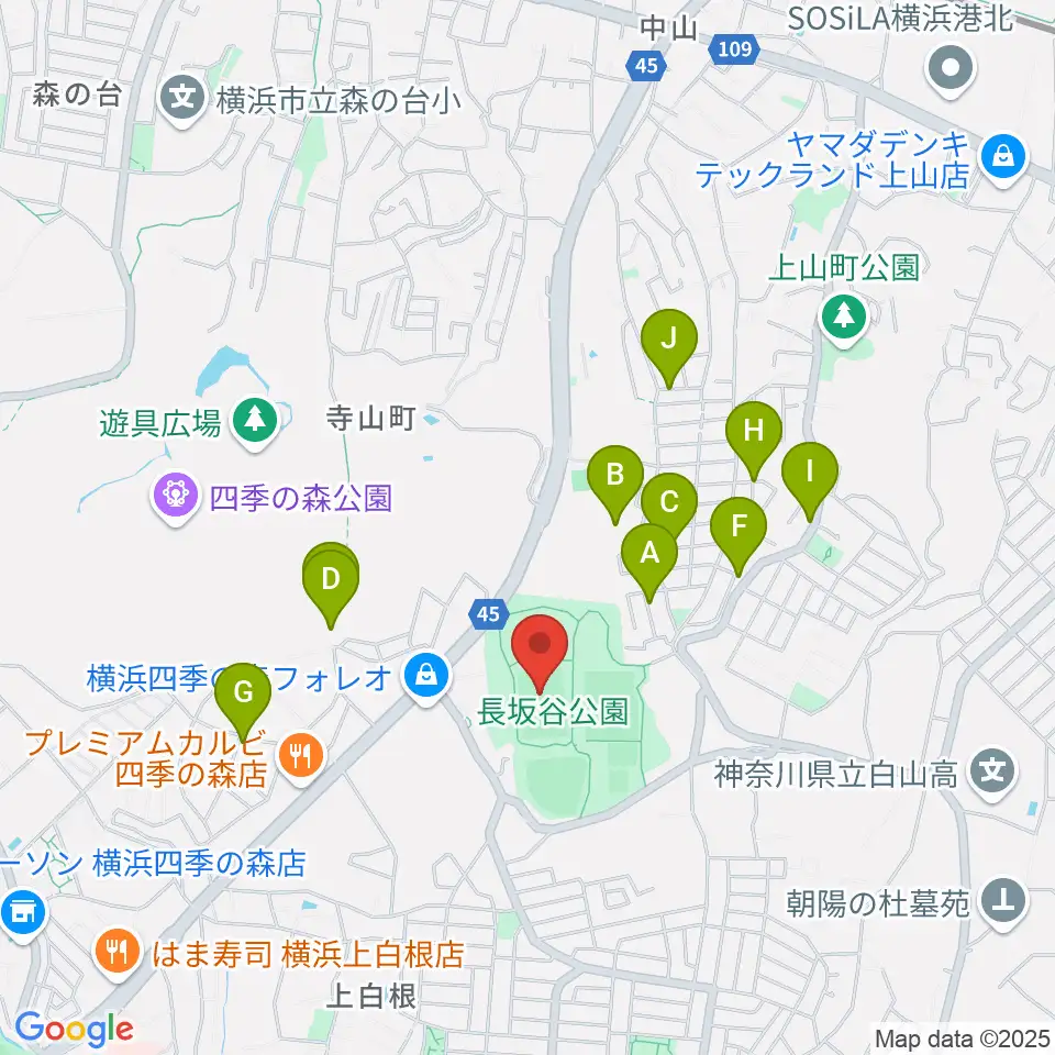 長坂谷公園運動広場 周辺の駐車場・コインパーキング一覧地図