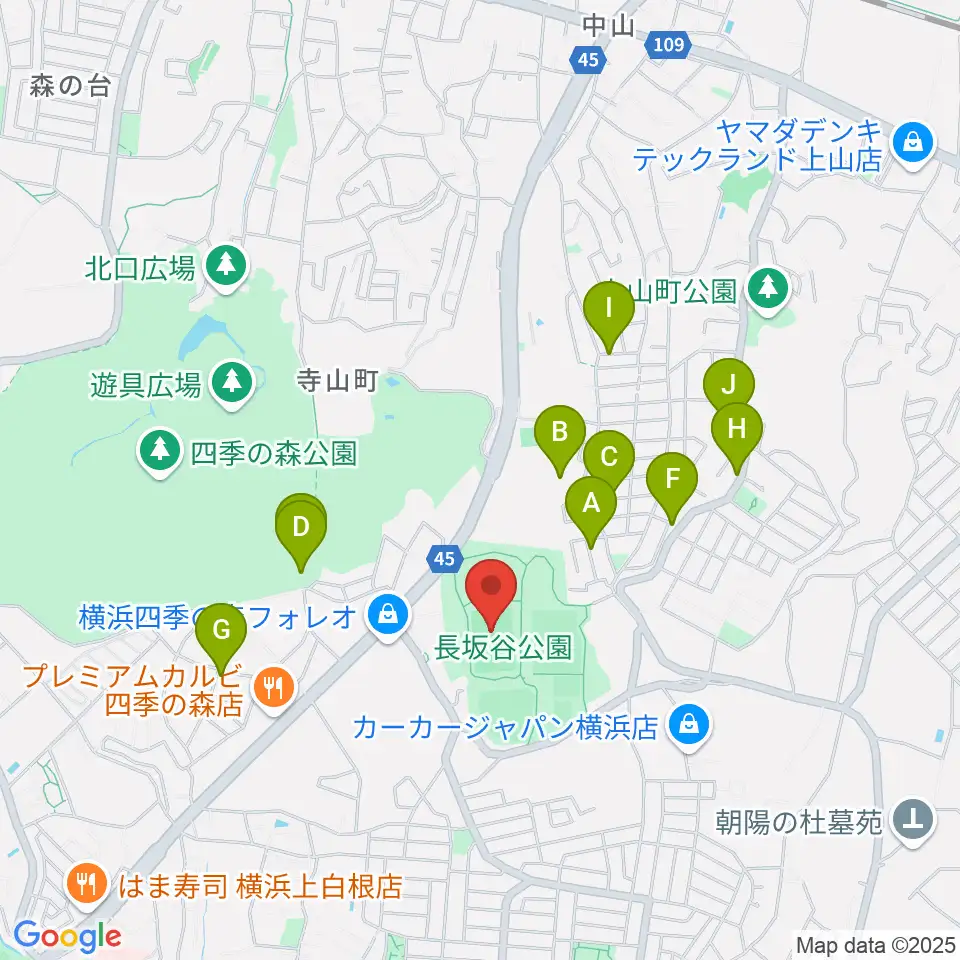 長坂谷公園運動広場 周辺の駐車場・コインパーキング一覧地図