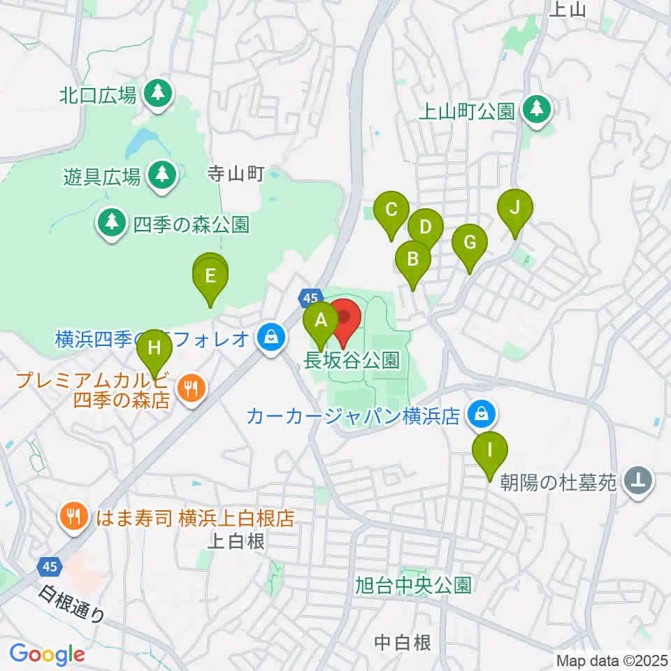 長坂谷公園運動広場 周辺の駐車場・コインパーキング一覧地図