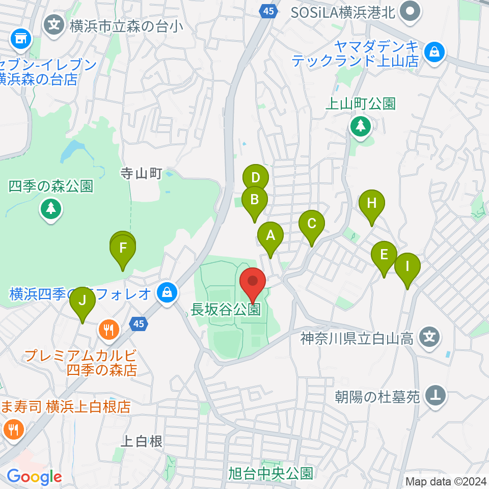 長坂谷公園多目的広場 周辺の駐車場・コインパーキング一覧地図