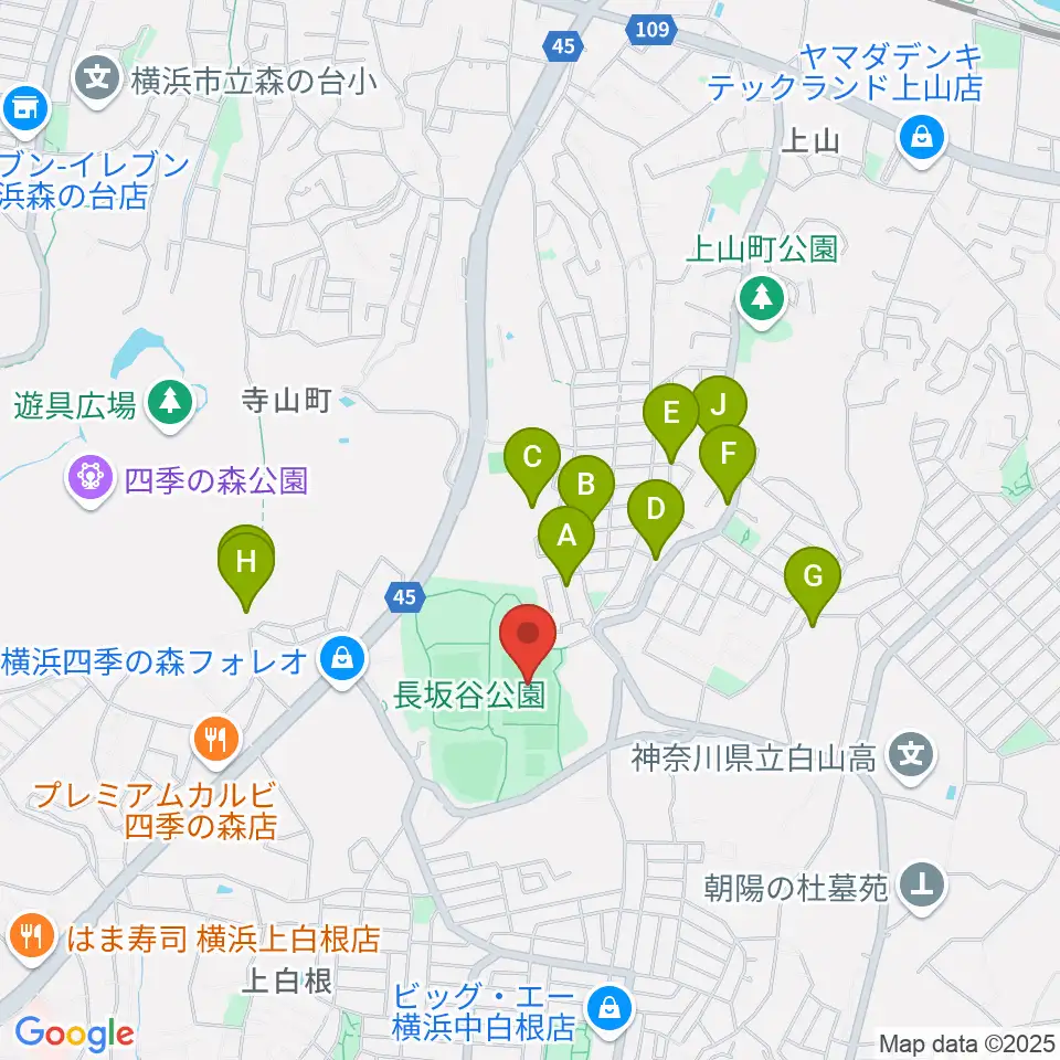長坂谷公園多目的広場 周辺の駐車場・コインパーキング一覧地図