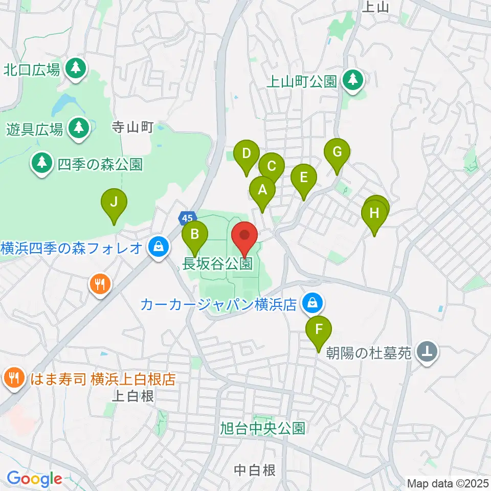 長坂谷公園多目的広場 周辺の駐車場・コインパーキング一覧地図