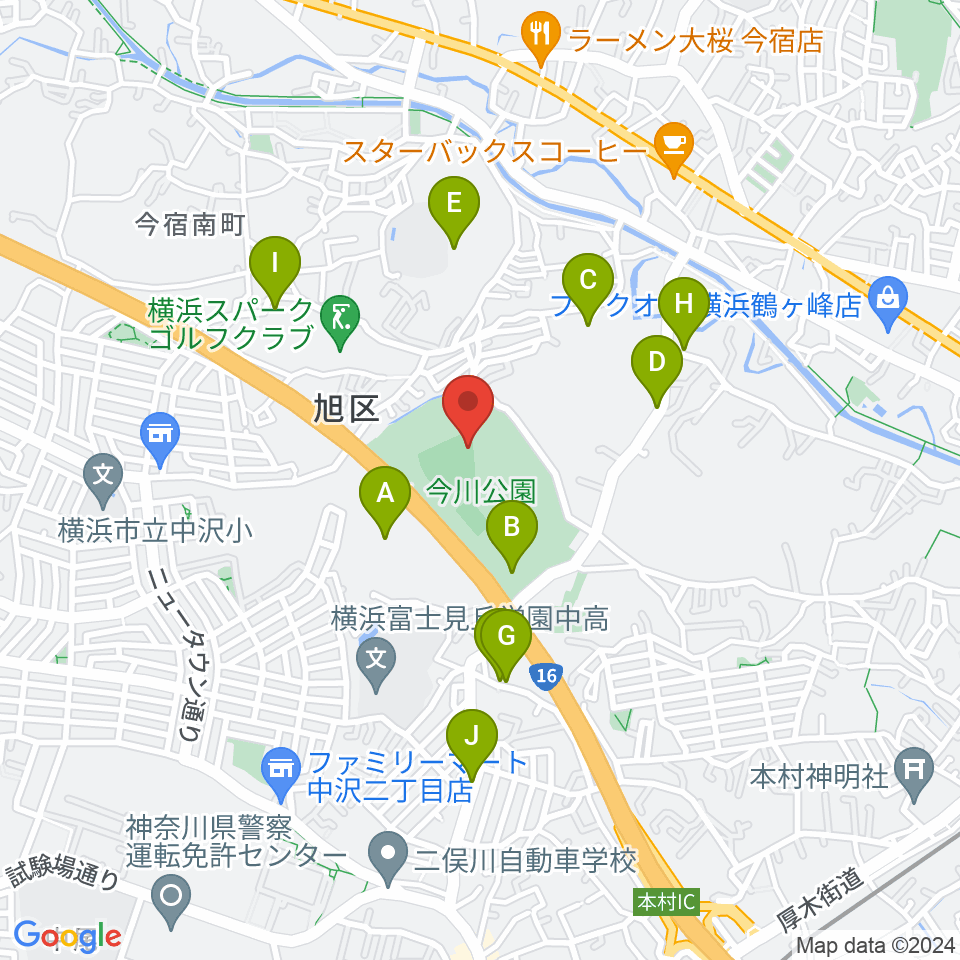 今川公園野球場 周辺の駐車場・コインパーキング一覧地図