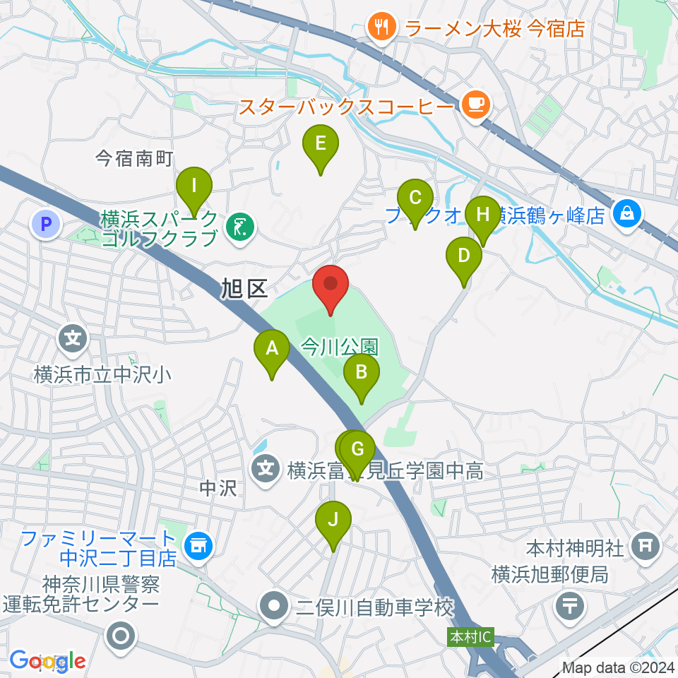 今川公園野球場 周辺の駐車場・コインパーキング一覧地図