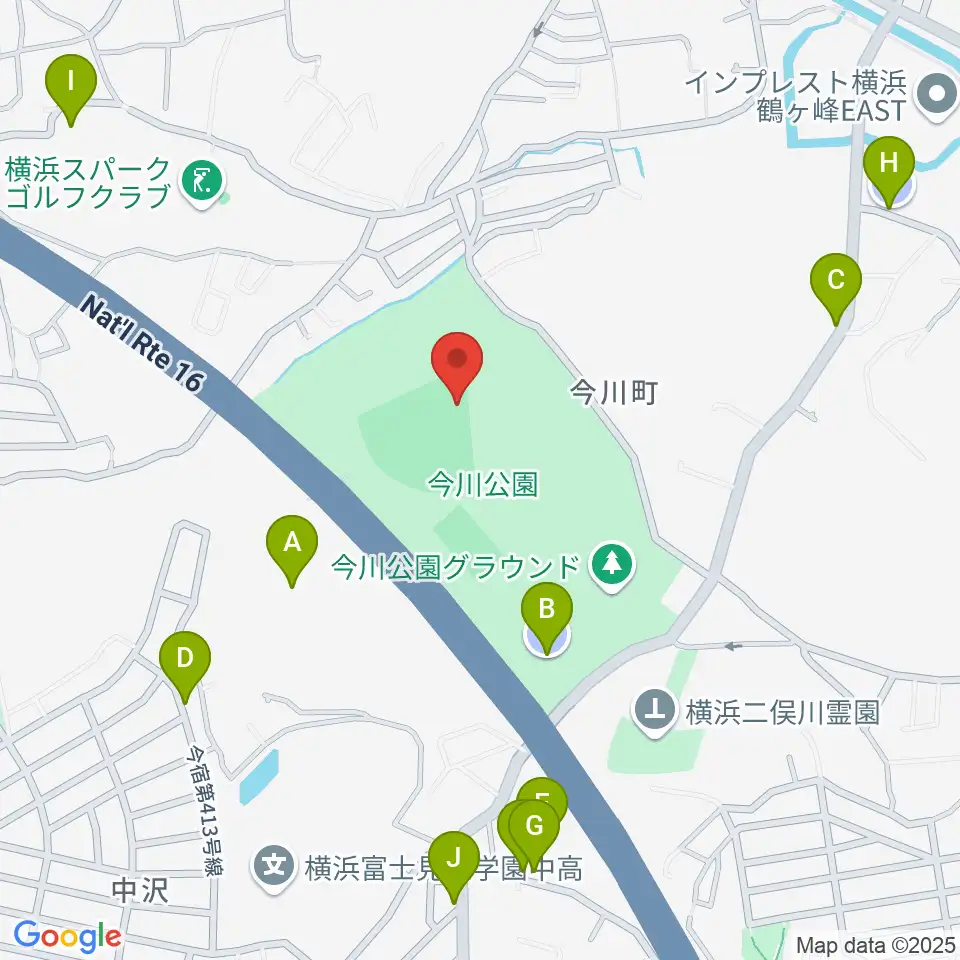 今川公園野球場 周辺の駐車場・コインパーキング一覧地図