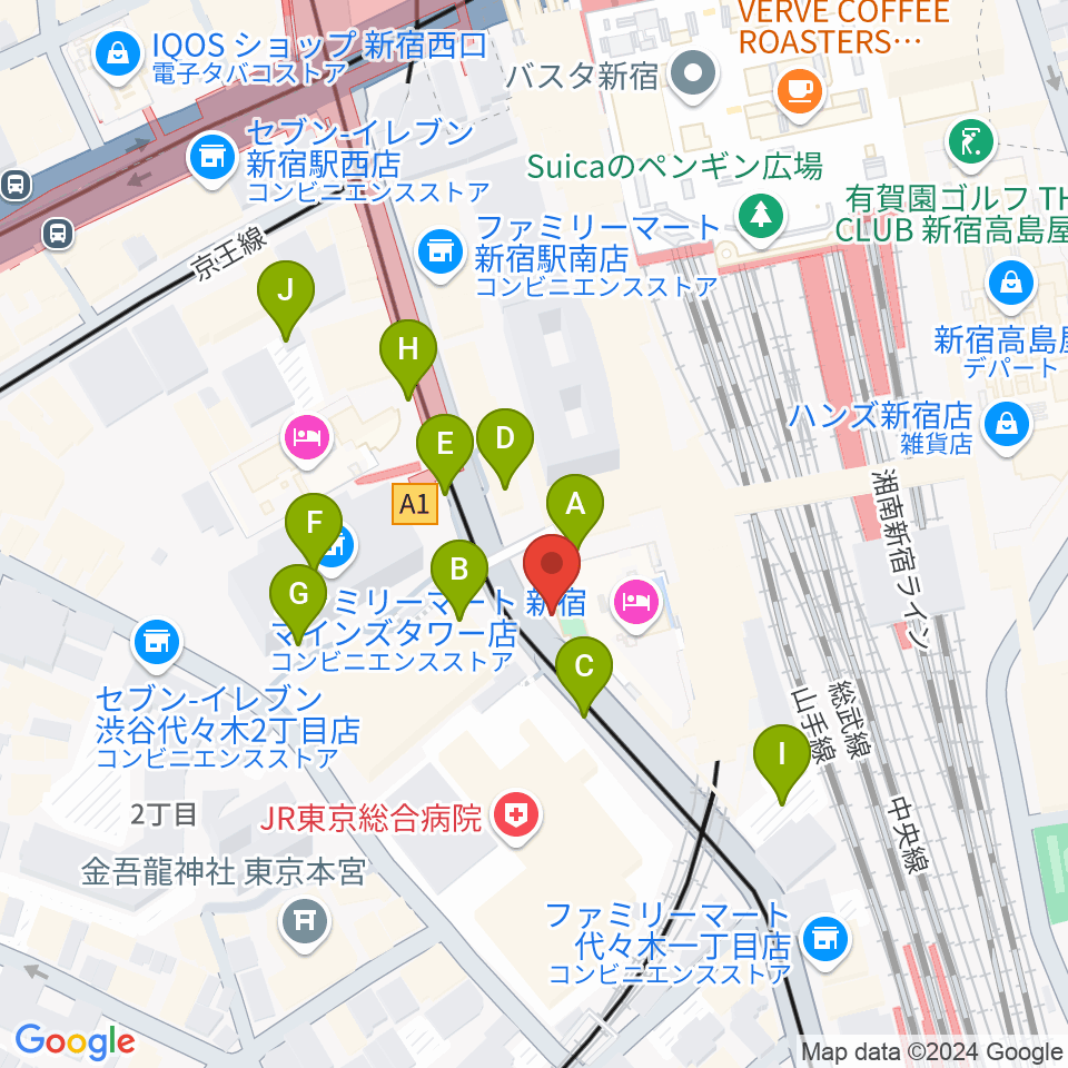 スタジオキーボード周辺の駐車場・コインパーキング一覧地図