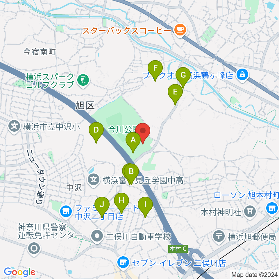 今川公園多目的運動広場周辺の駐車場・コインパーキング一覧地図